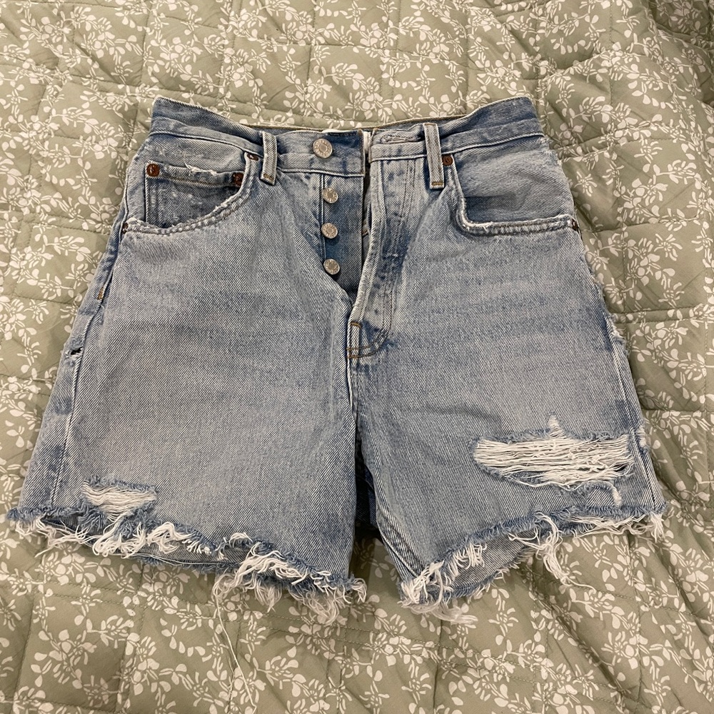 Agolde Riley High Rise Slim Leg Shorts in Groove size 23